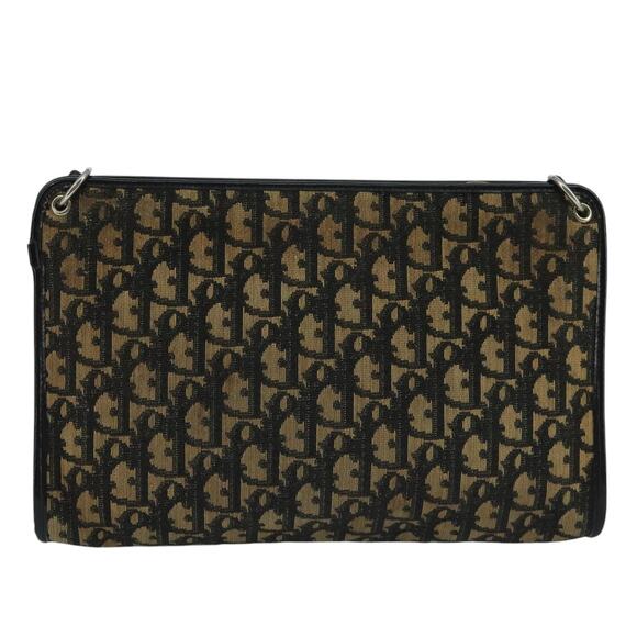 DIOR Trotter Canvas Shoulder Bag Navy Gold - Picture 3 of 12